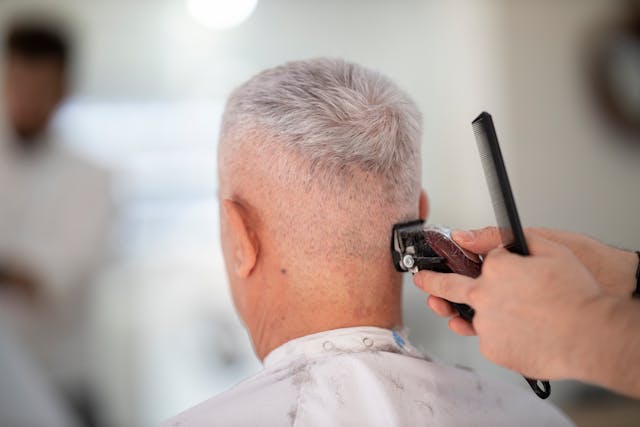 Gentleman having a haircut