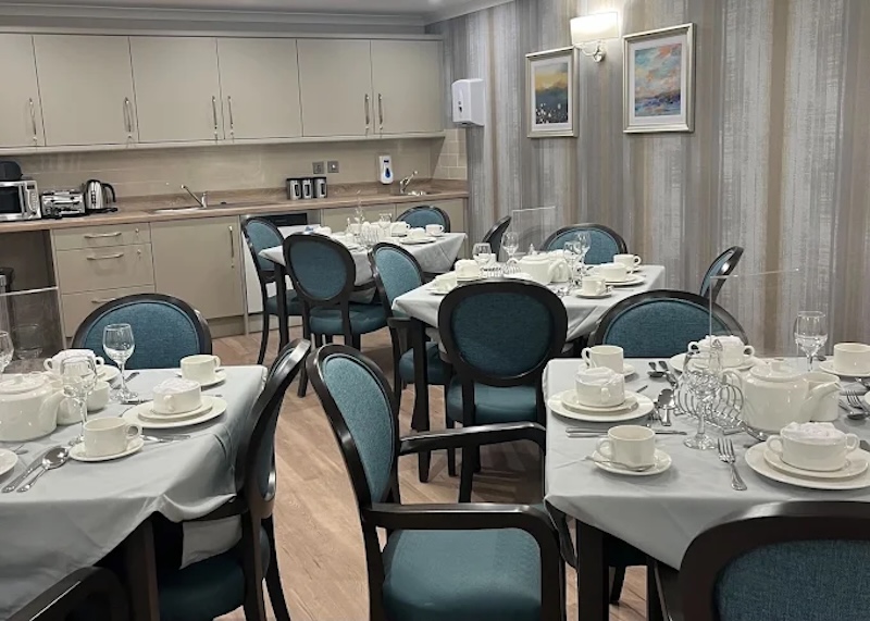 our dining tables setup with crockery and utensils
